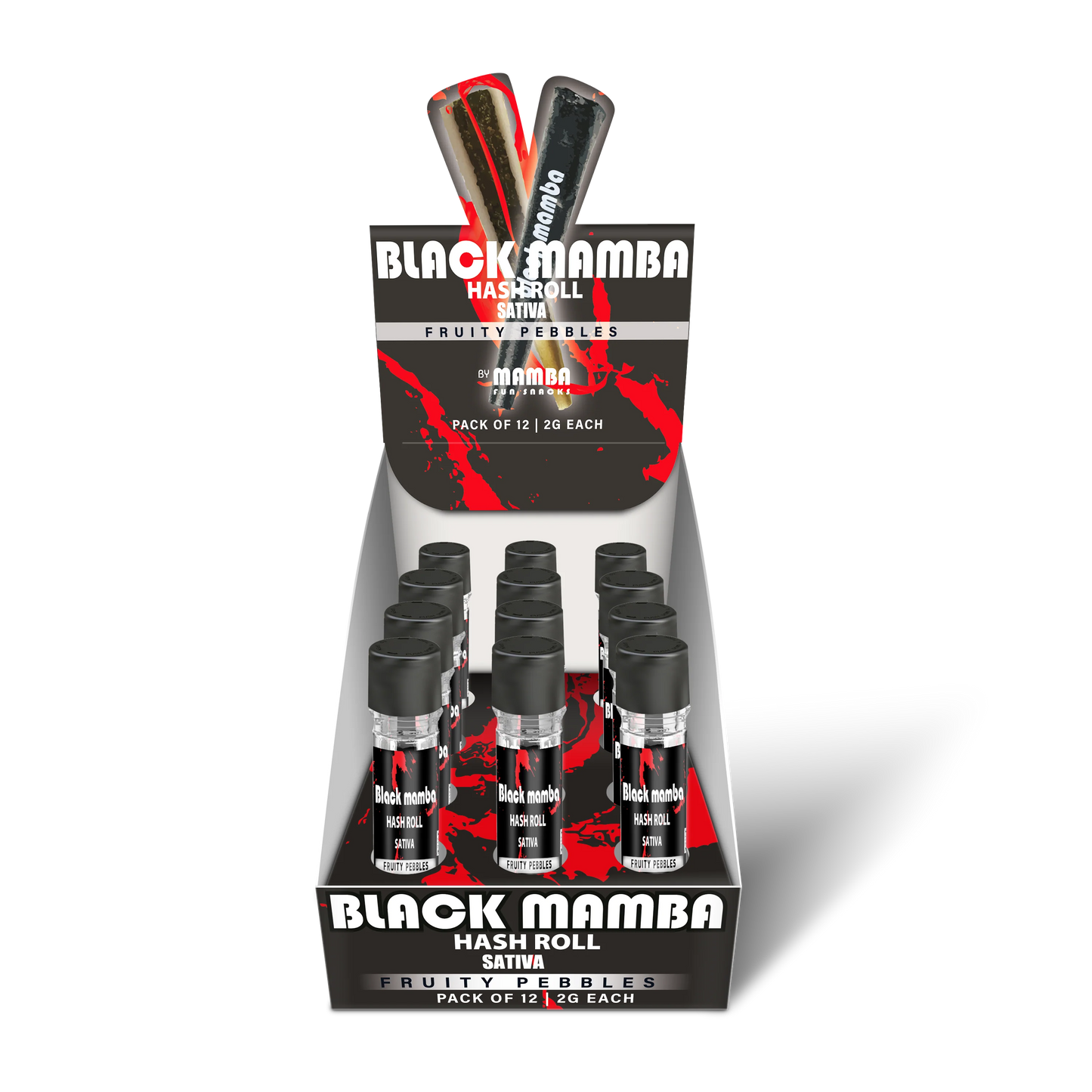 BLACK MAMBA HASH ROLL| FRUITY PEBBLES SATIVA PROLL 2GM|0602581753773|PK OF 12