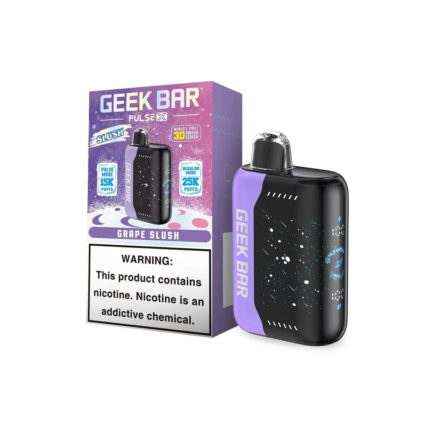 GEEK BAR PULSE X GRAPE SLUSH 25K|810164282767|Pack Of|5