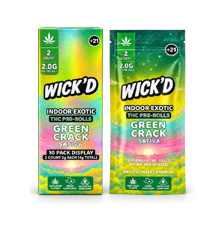 WICK'D EXOTIC THC PROLL GREEN CRACK STVA 4GM 10CT