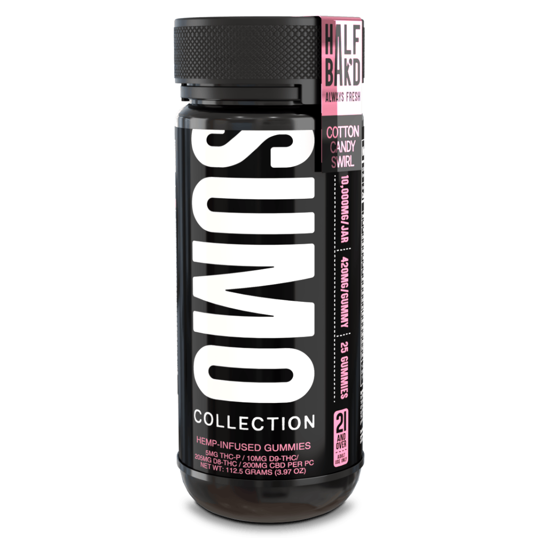 HALF BAKD SUMO D8 GUMY COTTON CANDY SWIRL 10000MG|850056139755|Pack Of|6