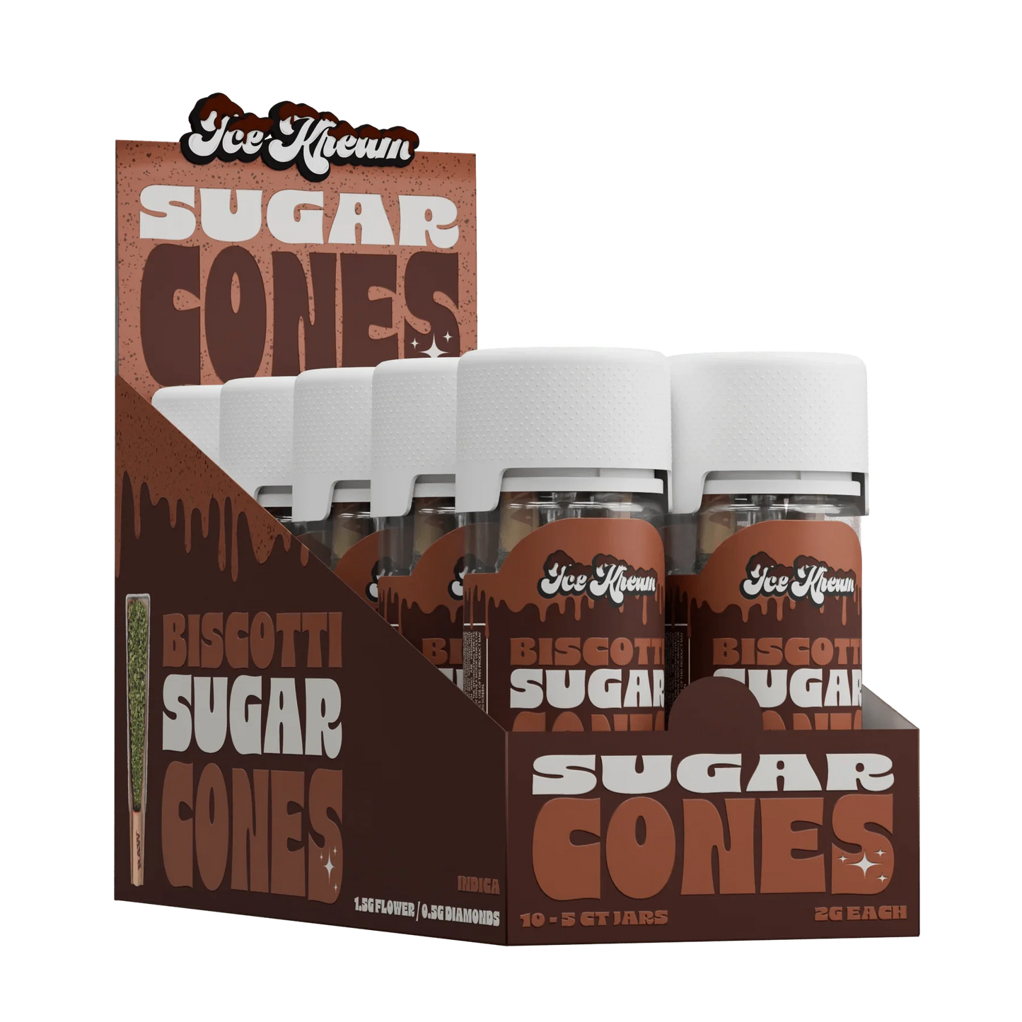 ICE KREAM THCA FLWR PROLL BISCOTTI CONES JAR IND 2GM 5CT