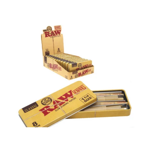 RAW CLASSIC CONE SLOW BURNING PAPERS 1 1/4
