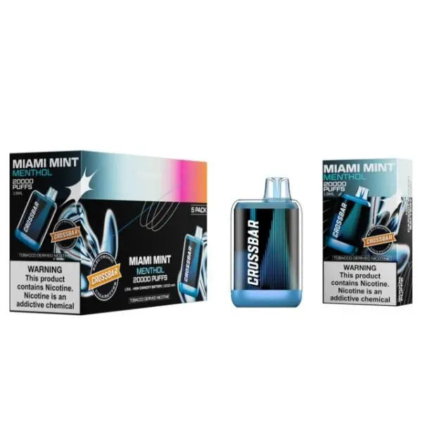 CROSSBAR 20K USA|CROSSBAR MIAMI MINT MENTHOL 20K|850071163438|Pack of 5