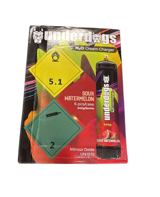 UNDERDOGS N20 CREAM CHARGER TANK SOUR WATERMELON 640GM