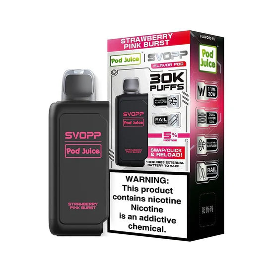 SVOPP POD JUICE STRWBRY PINK BURST 30K|818534910104|Pack Of|5