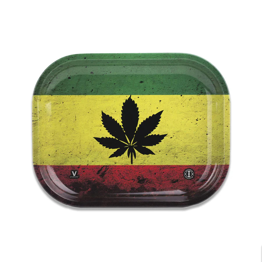 V SYNDICATE ROLLIN'TRAY METAL SMALL RASTA LEAF