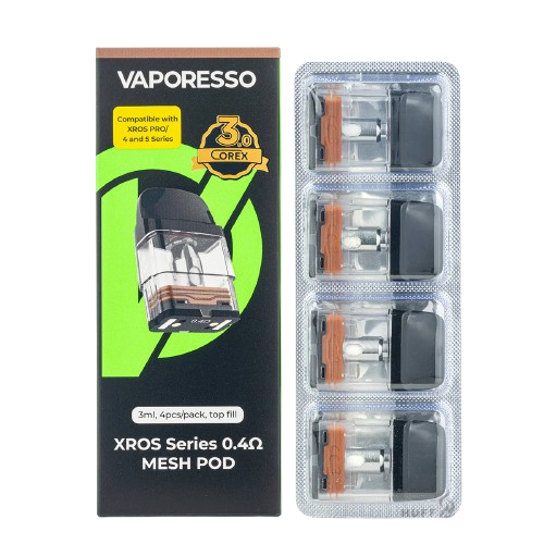 VAPORESSO XROS SERIES COREX 0.4OHM MESH POD 3ML 10CT
