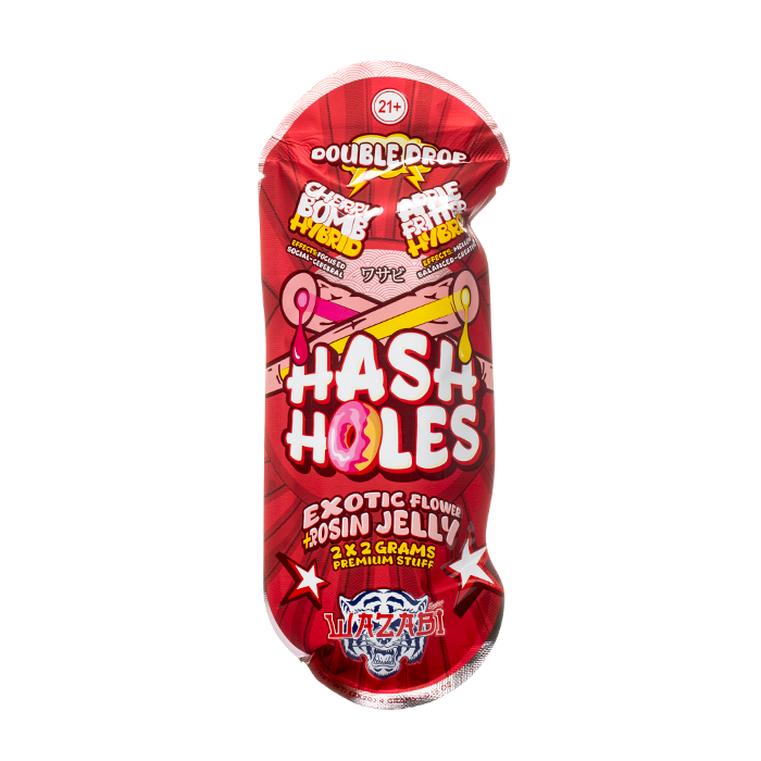 WAZABI DOUBLE DROP HASH HOLE CHERY BOMB APLE FRITER FLWR HYBD 2G