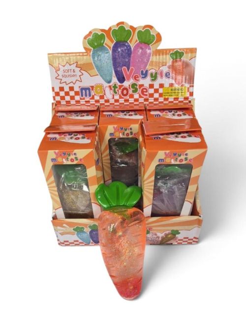 SQUISHY VEYYLE MARTOSE CARROT GLITTER DESIGN 6CT