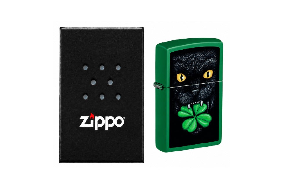 ZIPPO LIGHTER ZIPPO LUCKY CAT CLOVER DESIGN 46721