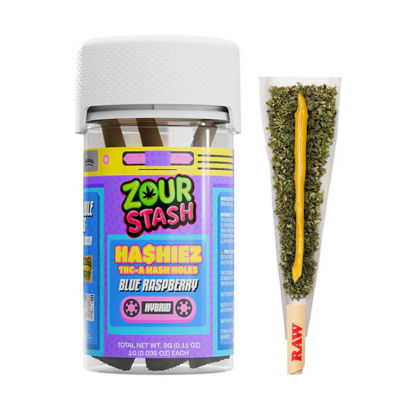 ZOUR HASHIEZ THCA HASH HOLES BLUE RASPBERRY HYBD 1GM PROLL 3CT