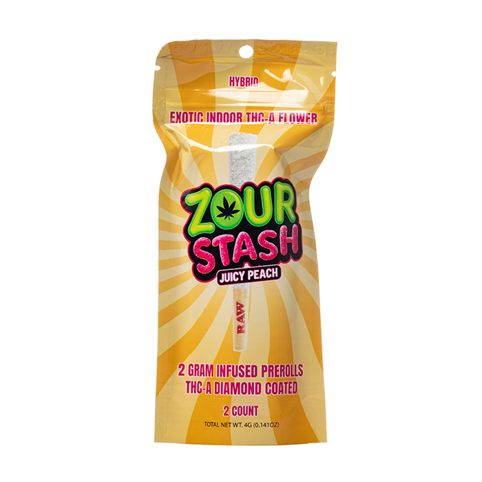 ZOUR STASH THCA DIAMND JUICY PEACH HYBD 2GM PROLL 2CT