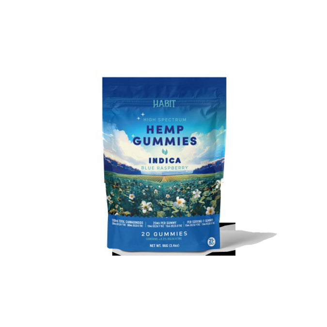 HABIT D9 HIGH SPECTRUM GUMY BLUE RASPBERRY INDICA 25MG