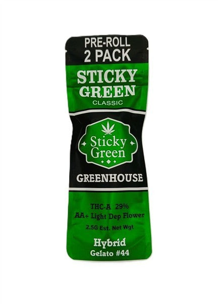 STICKY GREEN GREEN HOUSE PROLL HYBRID GELATO#44 2.5GM