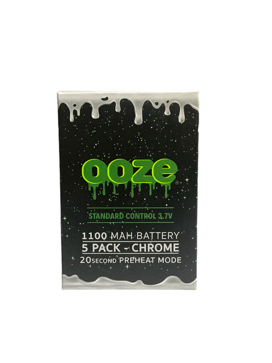 OOZE BATTERY 1100MAH CHROME 5 PACK 3.7V