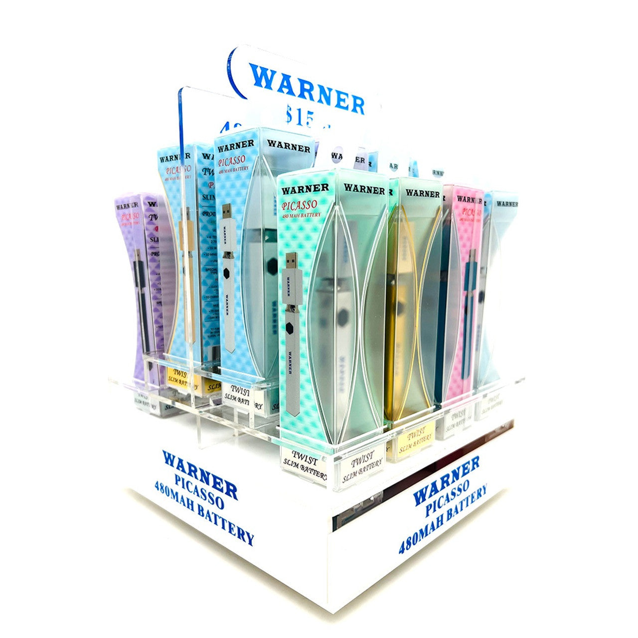 WARNER TWIST CUAD PICASSO SLIM BATTERY ROUND 480MAH