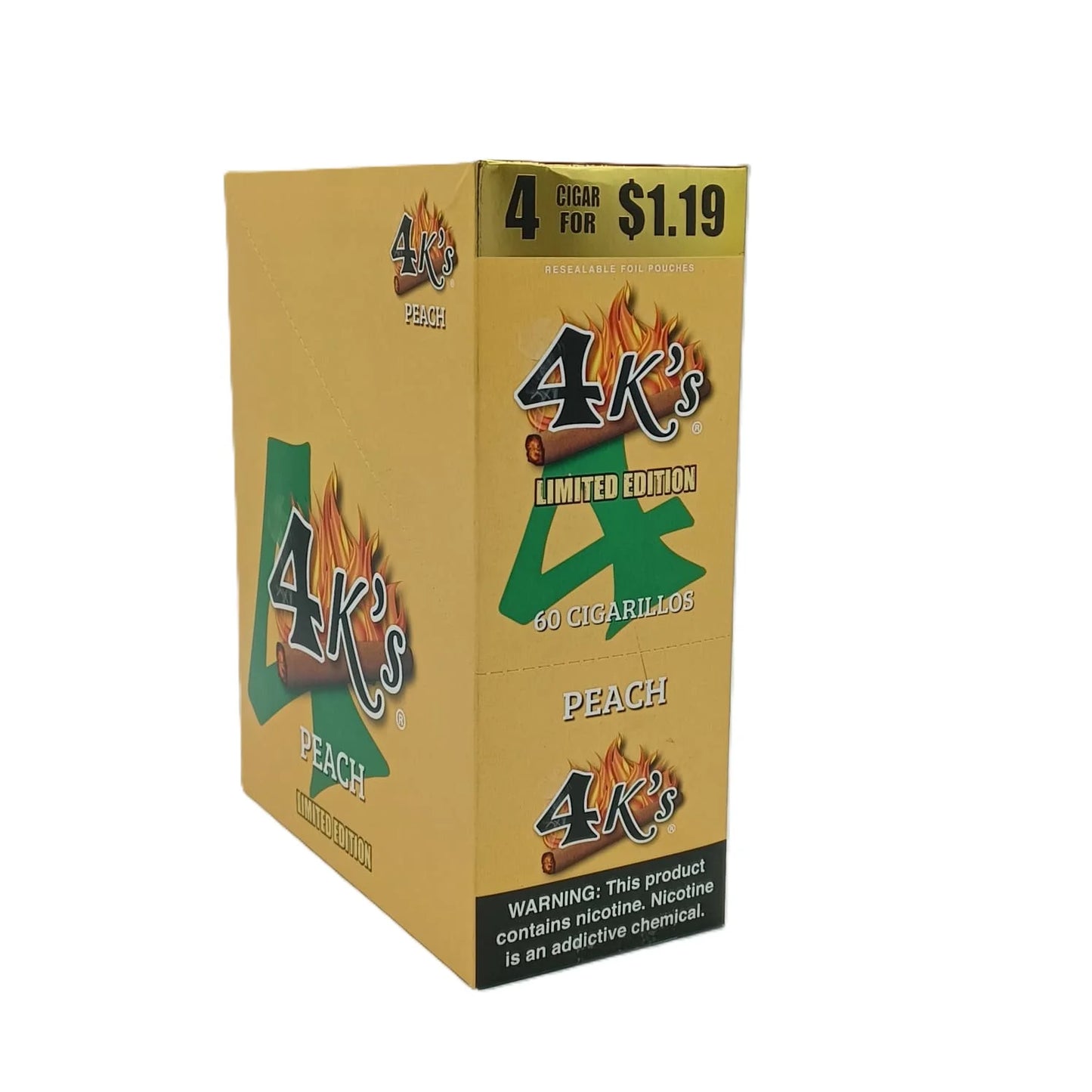 4KS CIGARILLOS PEACH LIMITED ED 4CT