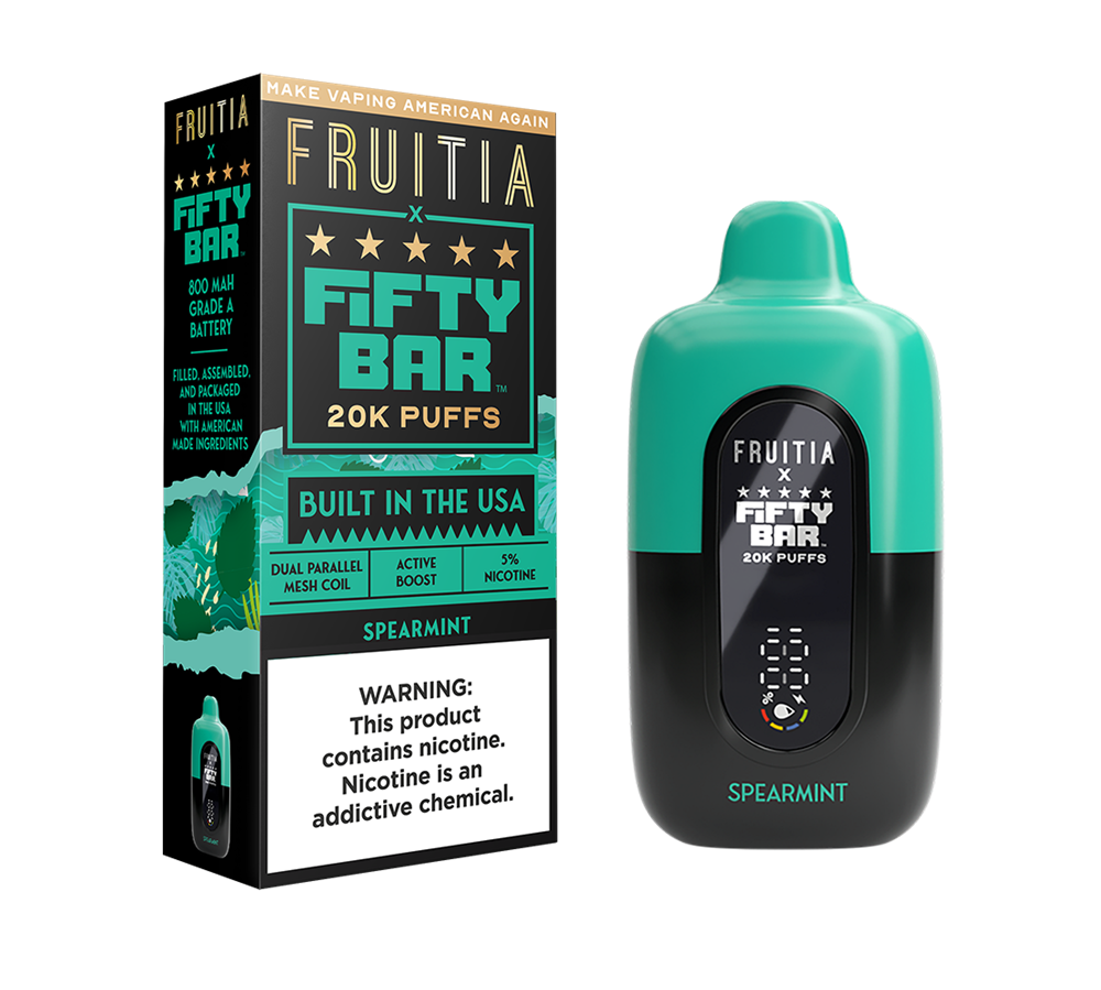 FIFTY BAR FRUITA 20K|FIFTY BAR FRUITIA SPEARMINT 20K|850065626826|Pack of 5