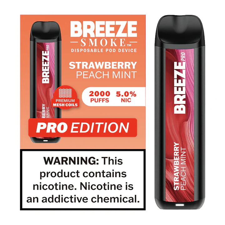 BREEZE SMOKE PRO STRAWBERRY PEACH MINT 2K