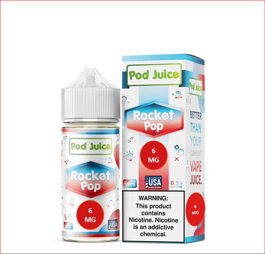 POD JUICE E-LIQUID FREEZE ROCKET POP 6MG 100ML