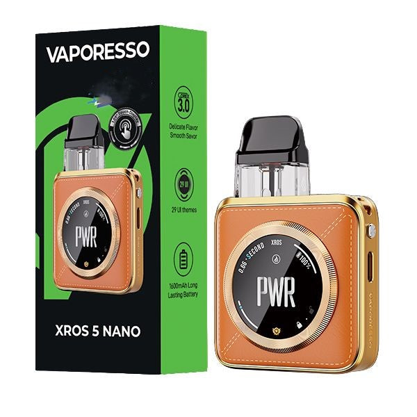 VAPORESSO XROS 5 NANO ORANGE LEATHERETTE 1600MAH