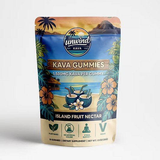 UNWIND KAVA GUMMIES ISLAND FRUIT NECTAR 1500MG