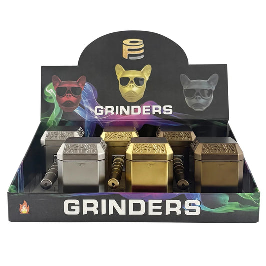 PREMIUM METAL GRINDER HAMMER SHAPE ASSRD COLORS HMM-6