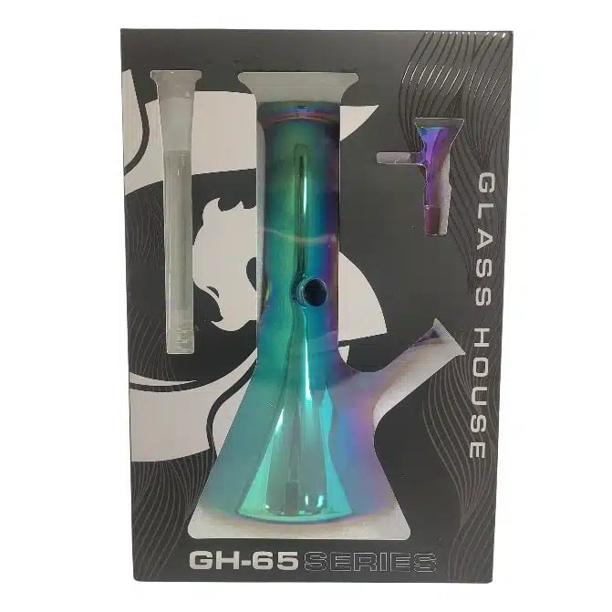 GLASS HOUSE TWISTED MINI BEAKER AQUA