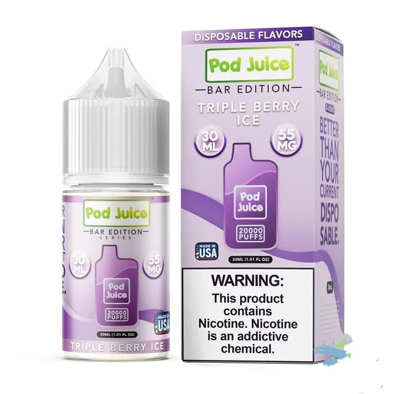 POD JUICE SALT BAR TRIPLE BERRY ICE 55MG 30ML