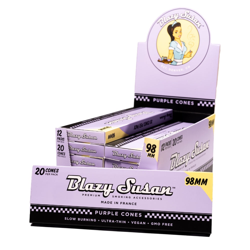 BLAZY SUSAN CONES PURPLE KING SIZE 20/12CT