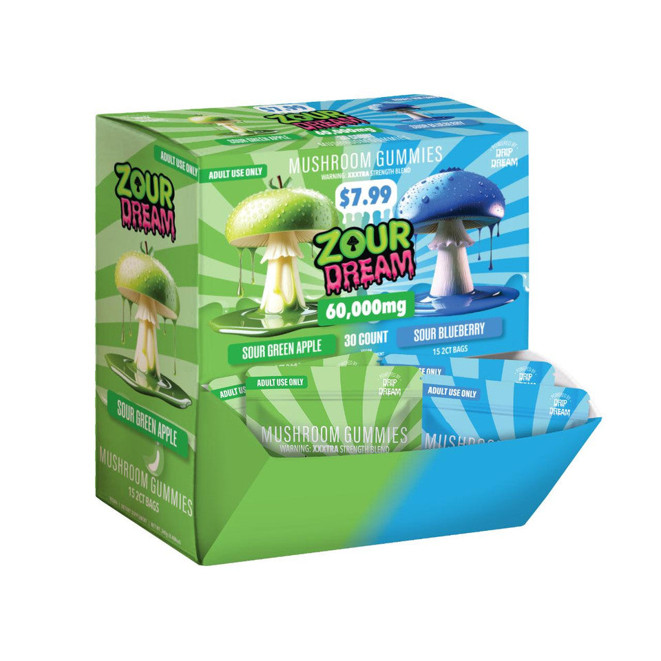 ZOUR DREAM MUSHRM GUMY SOUR BLUEBERRY 60000MG