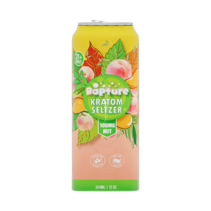RAPTURE KRATOM PLUS PEACH GINGER SELTZER 12OZ 1CT