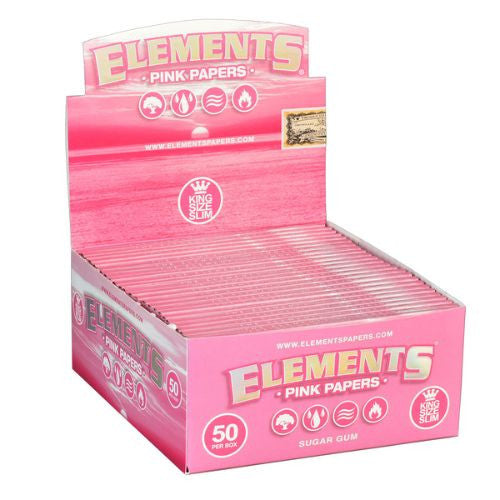 ELEMENTS CONES PAPAERS PINK PAPER KING SIZE SLIM 50CT