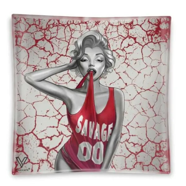 SYNICATE GLASS ASHTRAY SAVAGE 00 DESIGN 1CT