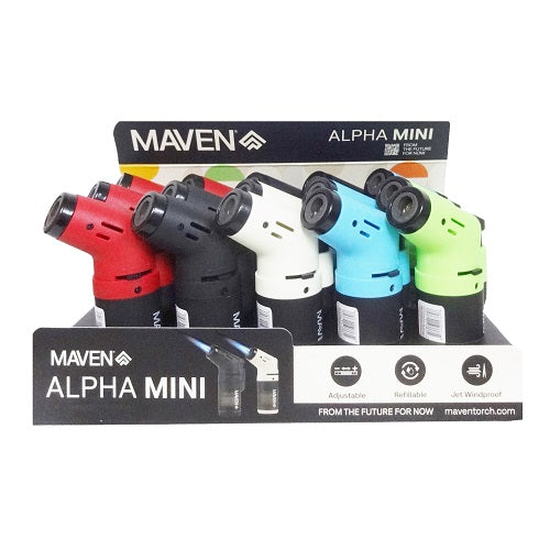 MAVEN ALPHA MINI ADJUSTABLE BUTANE LIGHTER 15CT