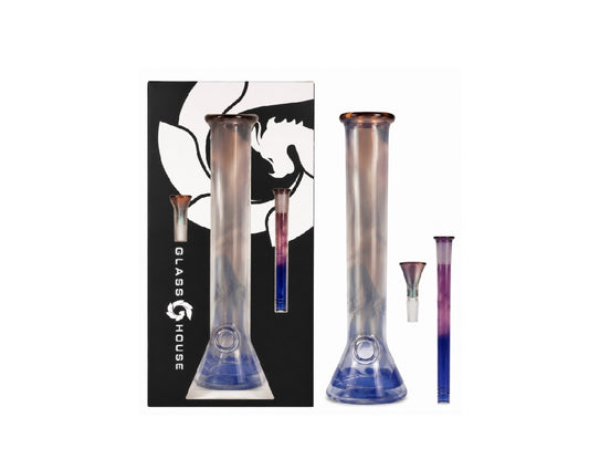 GLASS HOUSE FLATHEAD BEAKER BLACK GH-79BLK 12"