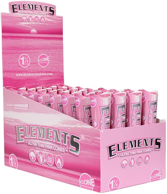 ELEMENTS CONE PAPERS PINK CONES 14 32CT