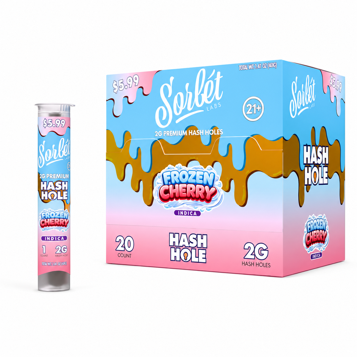 SORBET LABS HASH HOLE FROZEN CHERRY IND 2GM 20CT