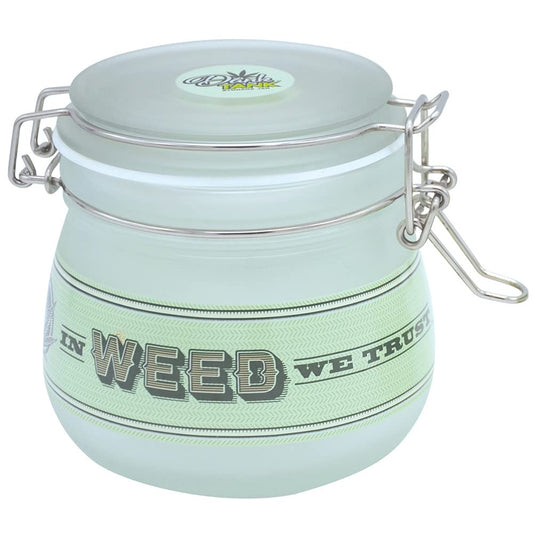 FUJIMA STASH STORAGE GLASS JAR WHITE WEED 500ML 1CT