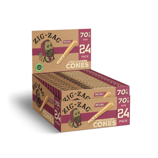 ZIG ZAG UNBLEACHED MINI 70 SIZE CONES 24PKK