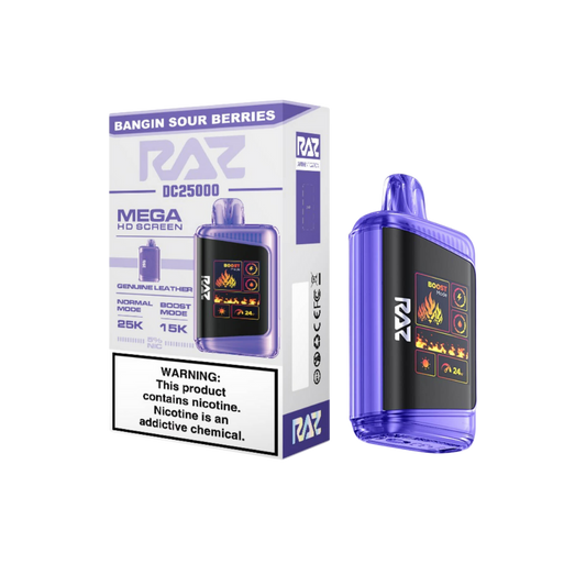 RAZ DC 25k PUFFS|BANGIN SOUR BERRIES|6975984057002|Pack of 5