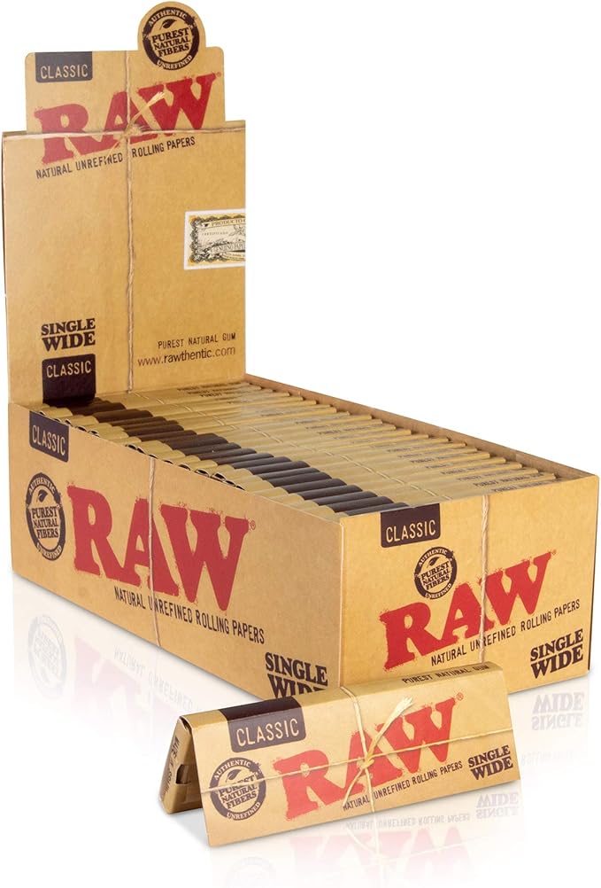 RAW CLASSIC SINGAL WIDE ROLLING PAPERS 50CT