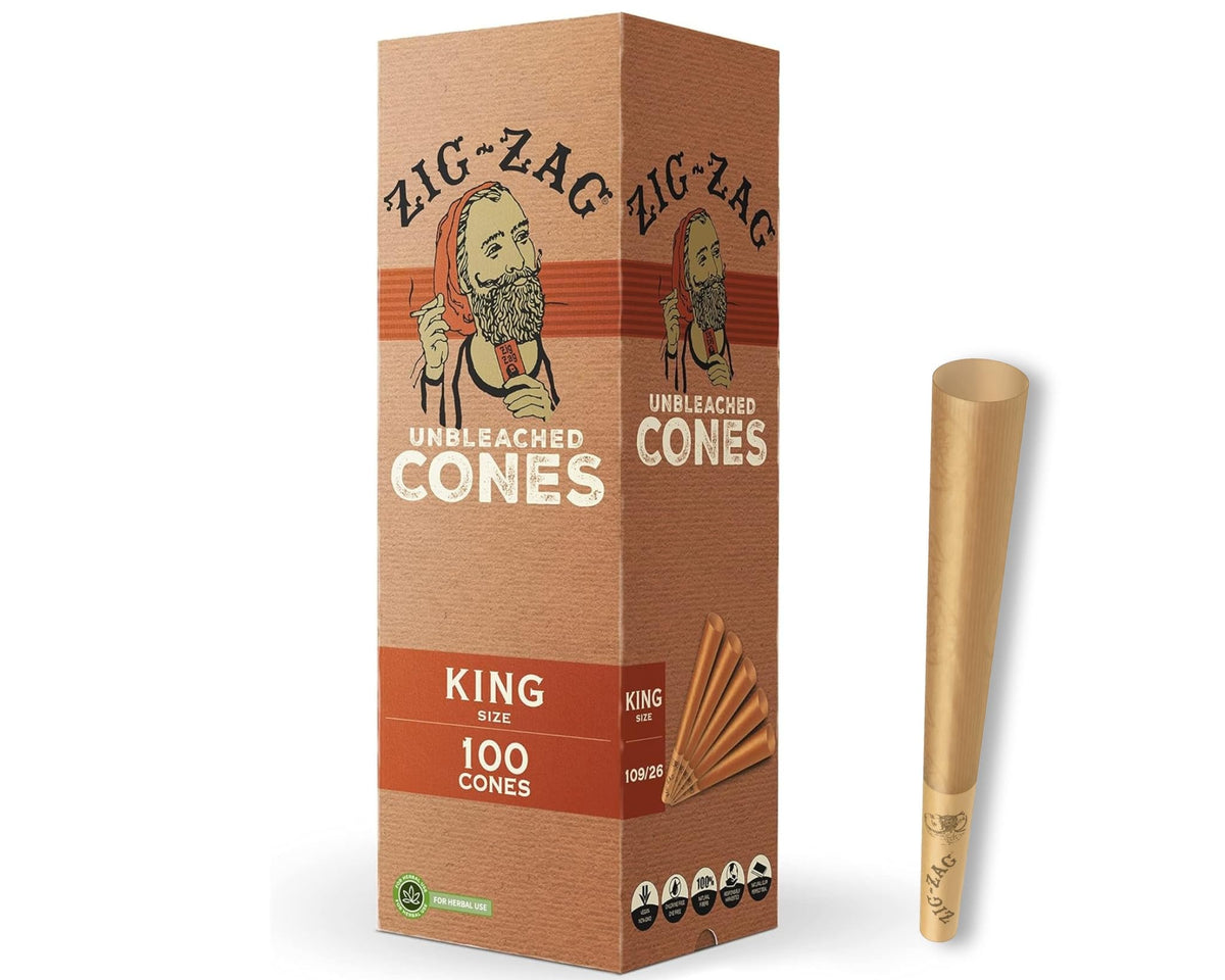 ZIG ZAG UNLEACHED CONES KING SIZE 100CONES
