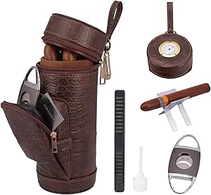 AMANCY CLASSY CYLINDRICAL HAND CARRY CIGAR CASE
