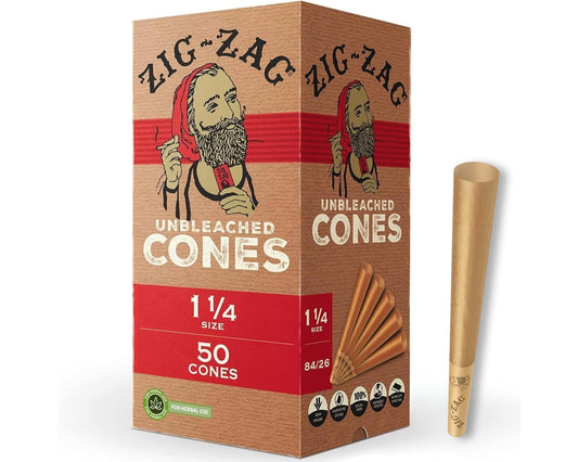 ZIG ZAG UNLEACHED CONES 1 1/4 50CT 84/26
