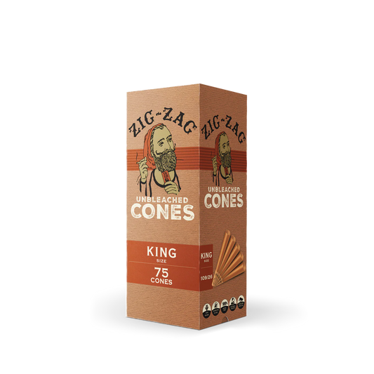 ZIG ZAG UNBLEACHED CONES KING SIZE 75 CONES