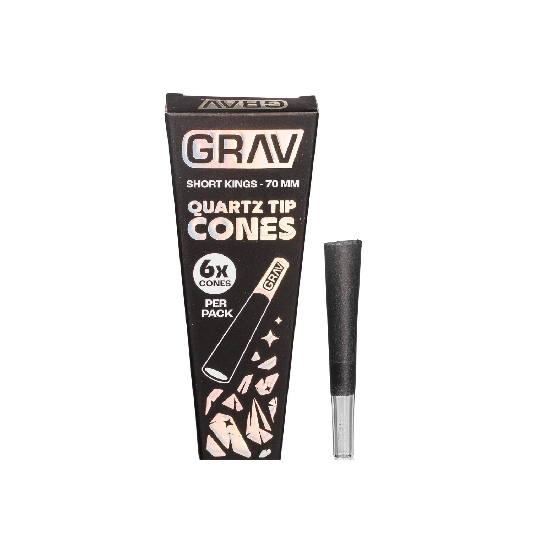 GRAV QUARTZ TIP CONES NATURAL 6CT 70MM