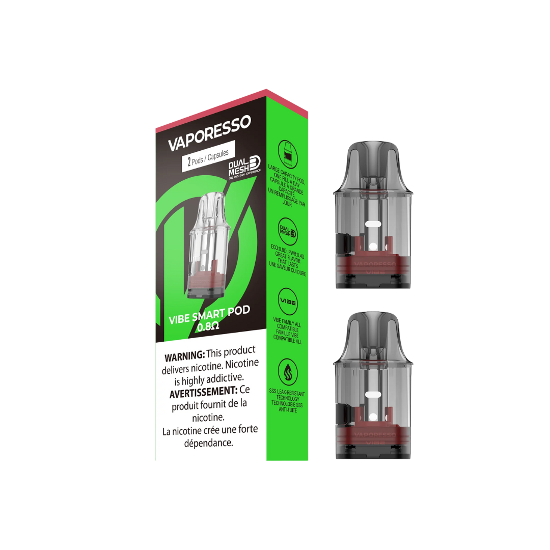 VAPORESSO VIBE REPLACEMENT POD 0.8OHMS 4.5ML 2CT