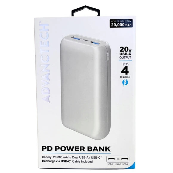 ADVANCE TECH WHITE POWER BANK 20000MAH