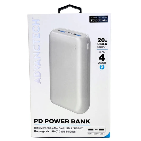 ADVANCE TECH WHITE POWER BANK 20000MAH
